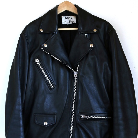 acne myrtle leather jacket